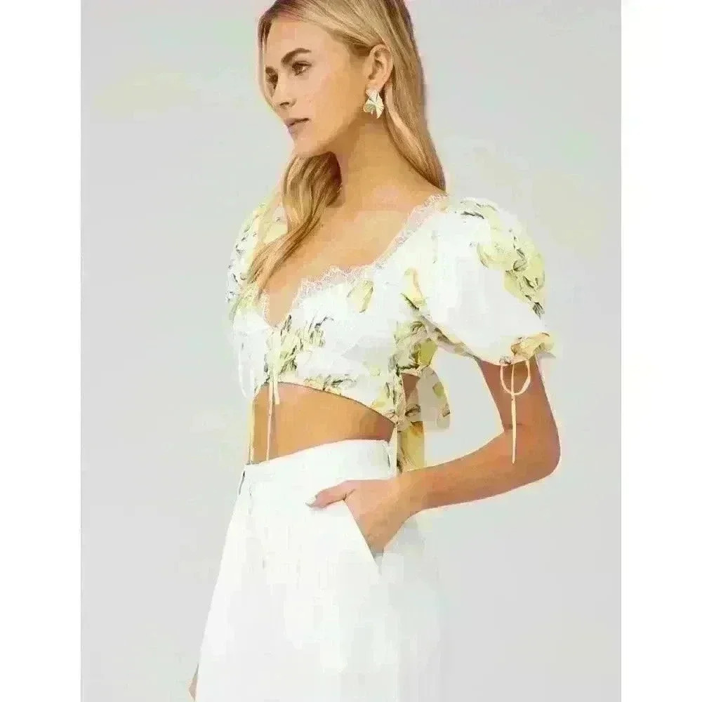 FOR LOVE & LEMONS ALANA CROP TOP SZ Large - Picture 5 of 6